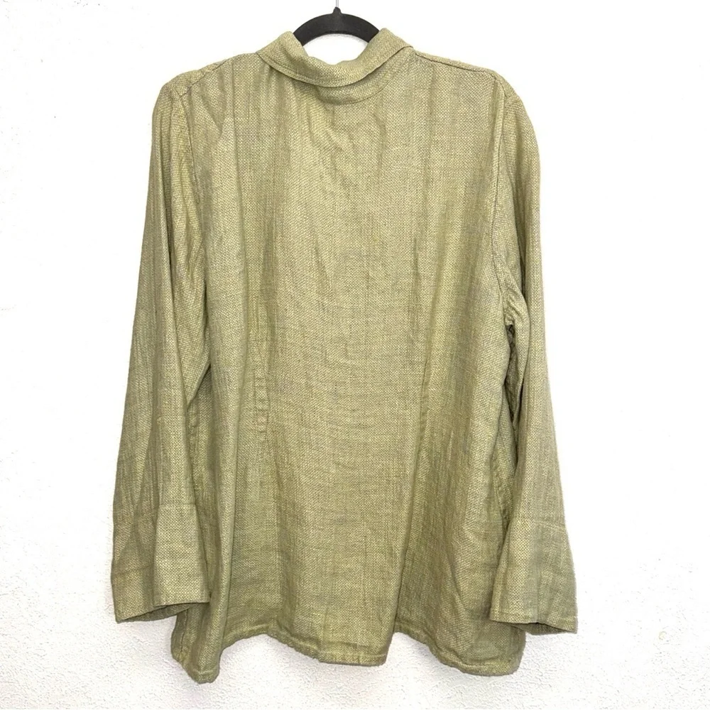 FLAX Linen Snap Front Jacket Size Medium